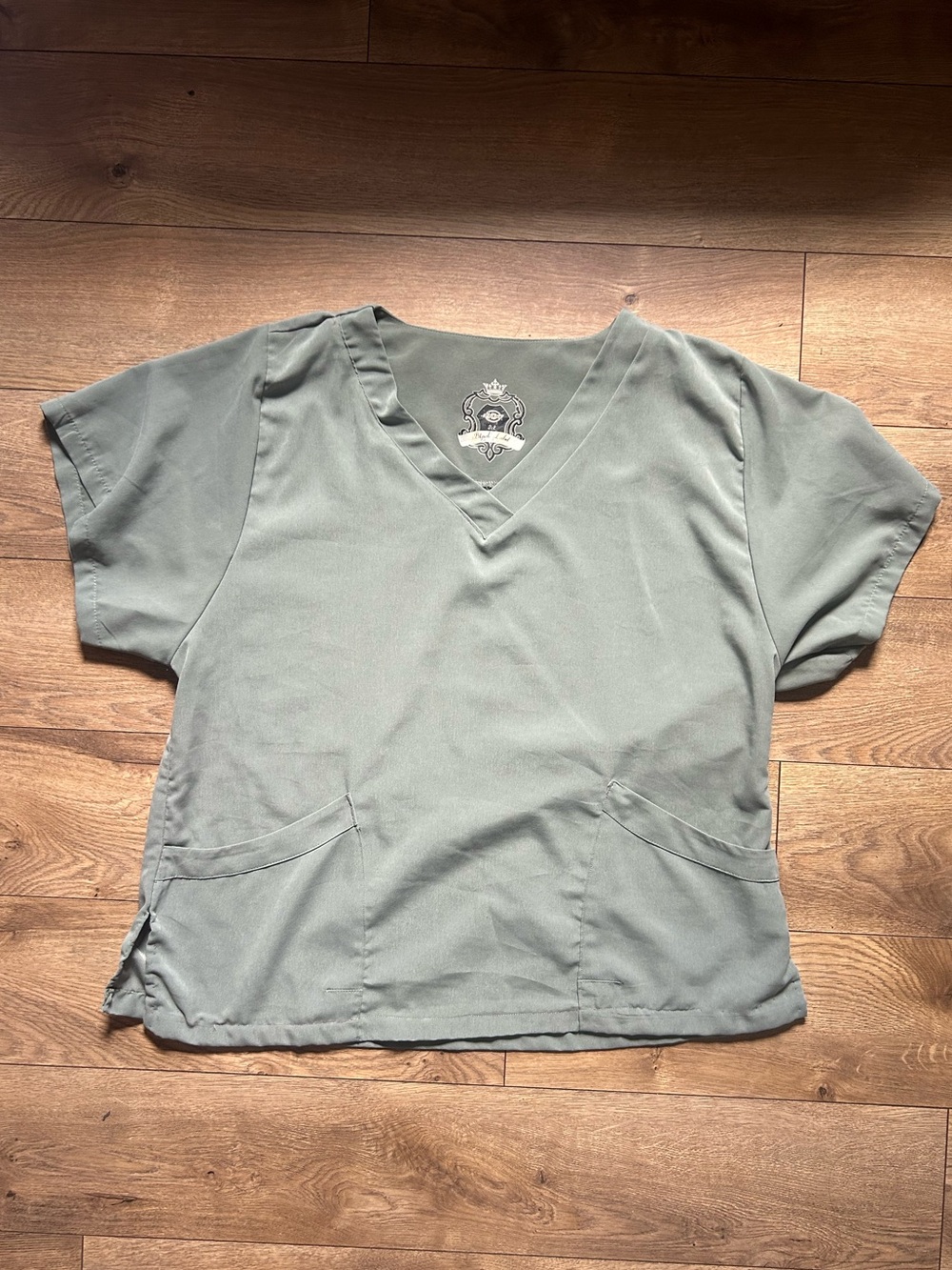 Dickies Sage Green V-Neck Short Sleeve Utility Top